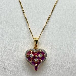 Real heart garnet necklace